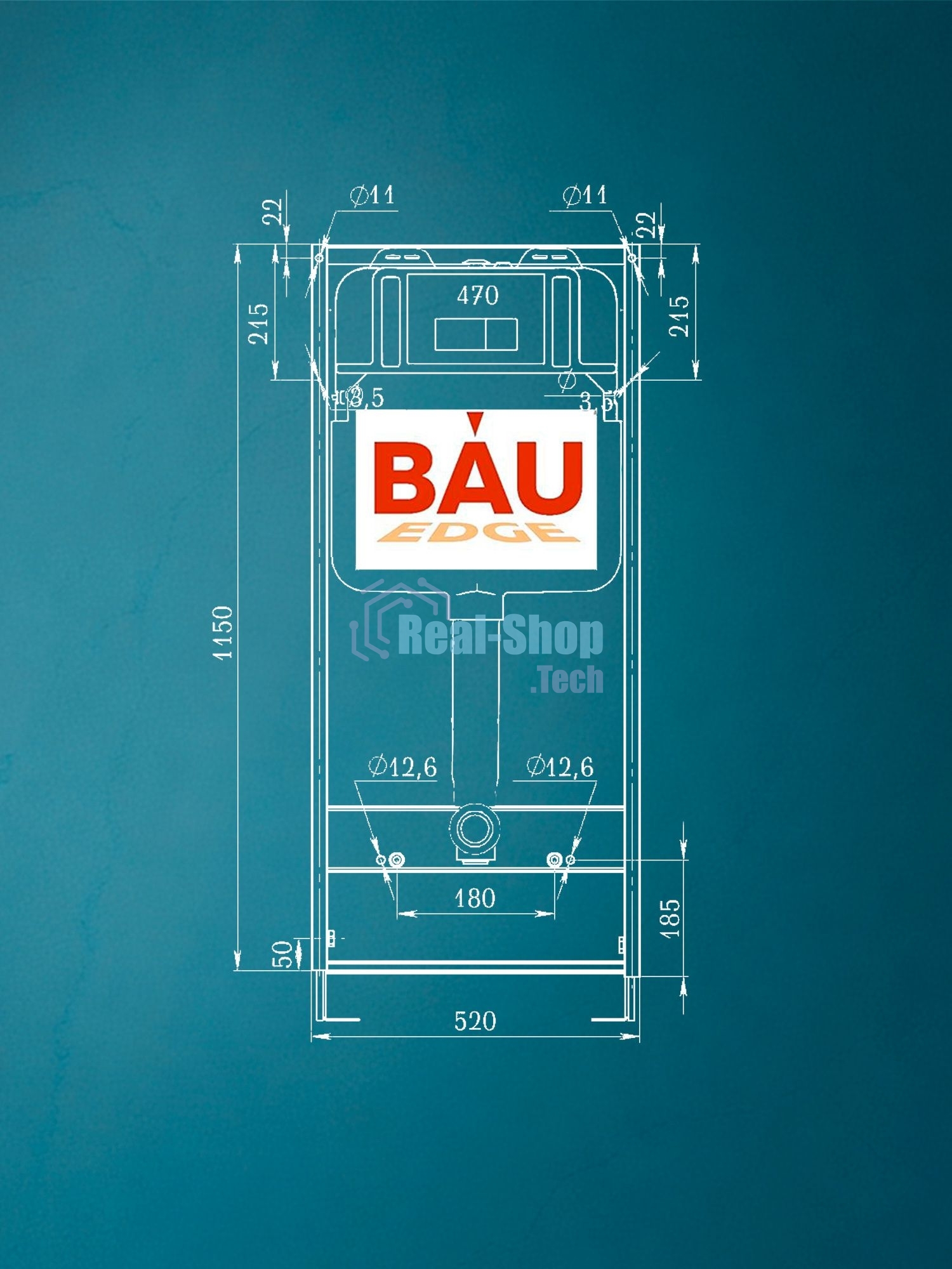 Инсталляция BAU PRO для подвесного унитаза, клавиша смыва BAU Hotel для инсталляции, хром