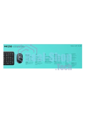 Комплект клавиатура+мышь Logitech Wireless Combo MK250 Compact беспроводной, Bluetooth, 1000 DPI, чёрный