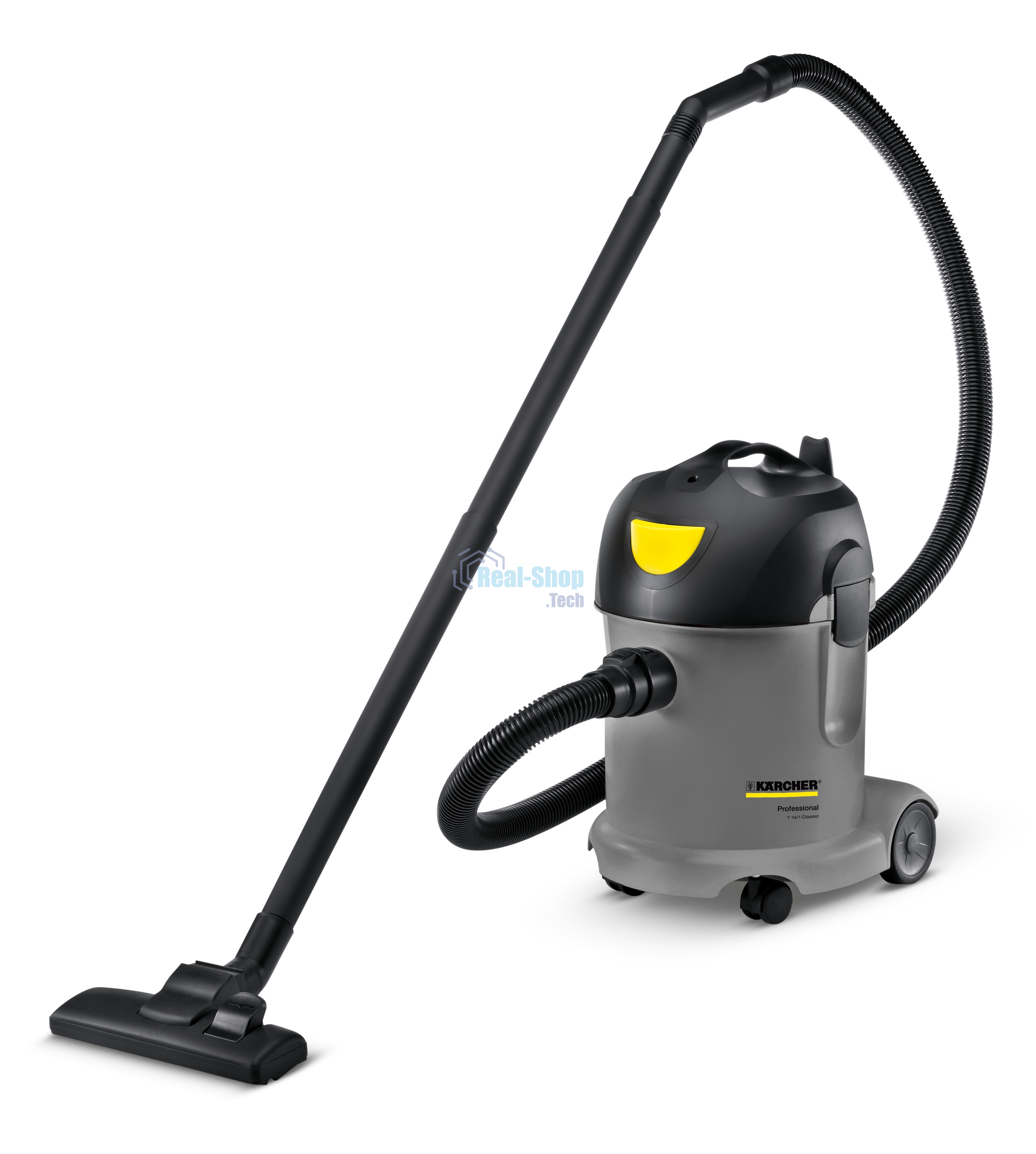 Пылесос Karcher T 14/1 Classic серый/желтый, 240/1600 Вт, уборка сухая, пылесборник мешок 14 л