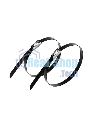 Хомут-стяжка стальная с полимерным покрытием Rexant 200x4,6 мм, упаковка 50 шт.