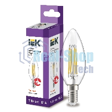 Лампа cветодиодная LED C35 свеча прозр. 7Вт 230В 3000К E14 серия 360°