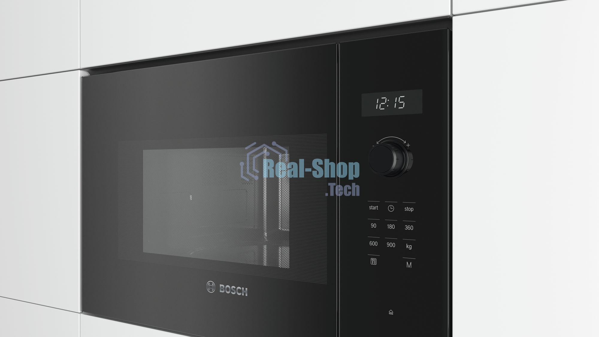Микроволновая печь встраиваемая Bosch BFL554MB0 черный, 25 л, 900 Вт, переключатели - поворотный механизм/сенсор