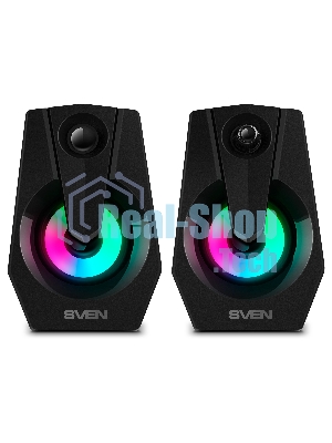 Акустическая система SVEN 370 2.0 черные (2x2W, USB, RGb подсветка)