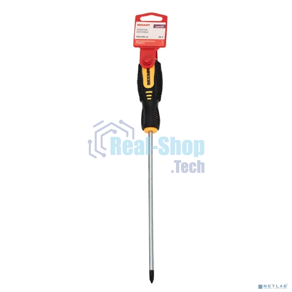 Отвертка крестовая Rexant PH 2х200 мм, двухкомпонентная рукоятка