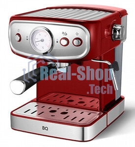 Кофеварка рожковая BQ CM1006 красный-стальной, исп. кофе - молотый, 1,5 л, 850 Вт, 15 бар
