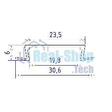 Алюминиевый профиль Ambrella light GP1100WH белый 2000*30.6*6