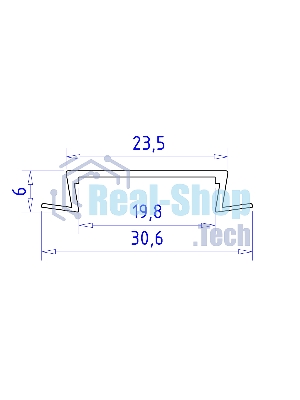 Алюминиевый профиль Ambrella light GP1100WH белый 2000*30.6*6