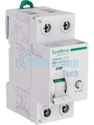 Выключатель дифференциального тока (ВДТ) 16A 2P 10мА Тип-AC 230В Systeme9