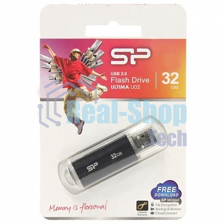 Флешка USB 32Gb Silicon Power Ultima U02 (SP032GbUF2U02V1K), USB 2.0, черный