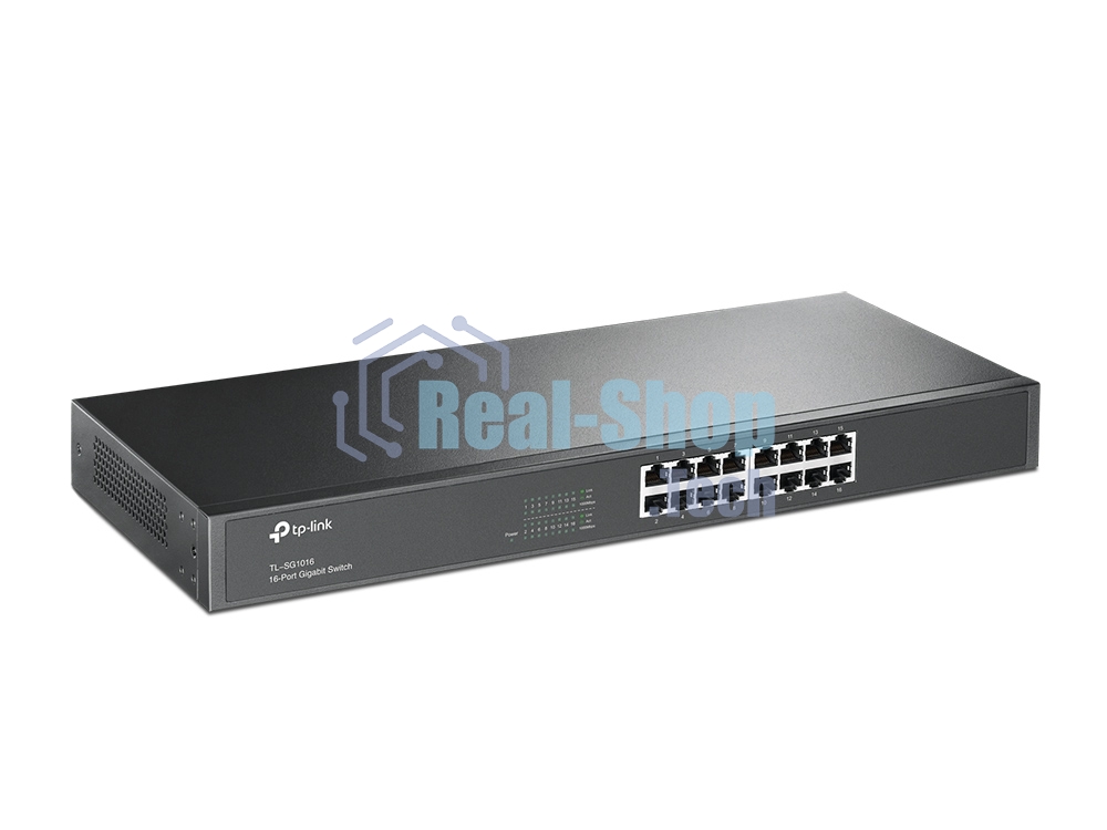 Коммутатор TP-Link SMB TL-SG1016 Коммутатор 16-port Gigabit Switch, 1U 19-inch rack-mountable steel case