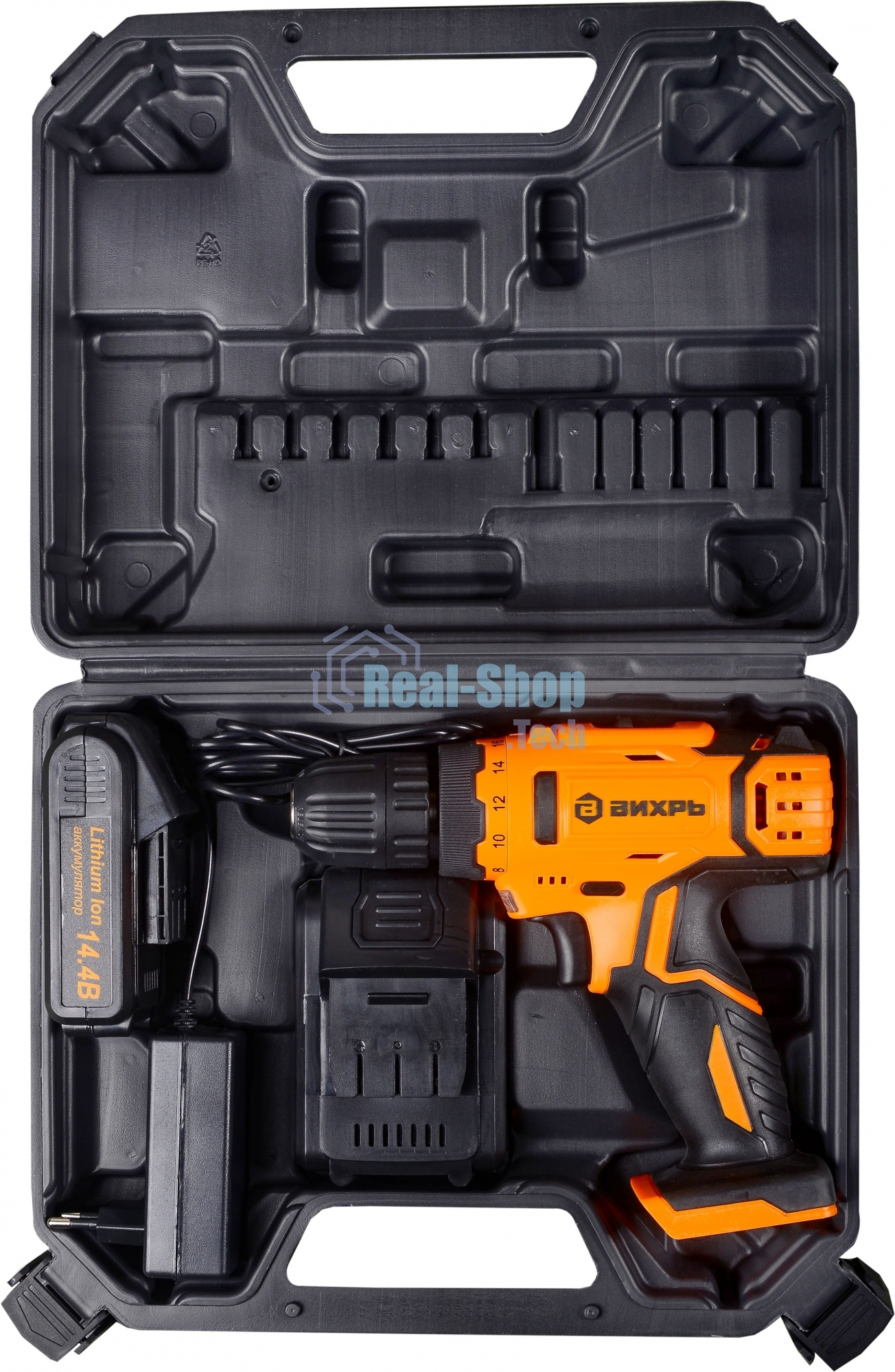 Дрель-шуруповерт аккумуляторная Вихрь ДА-14Л-2KА 72/14/20, Аккумуляторная, 14,4В, 2 АКБ, Кейс