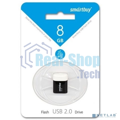 Флешка USB Smartbuy LARA black (SB8GBLara-K), 8Gb, USB 2.0, R/W 15/5, черный/белый