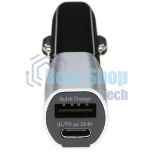 Автомобильное зарядное устройство Qumo PD (Charger 0080), Type C, черный