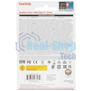 Флешка USB Sandisk CZ460 Ultra (SDCZ460-128G-G46), 128Gb, USB Type-C, R/W 150/30, черный