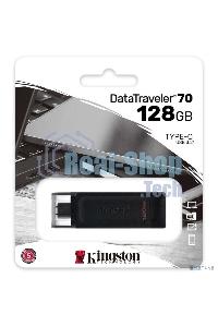 Флешка USB Kingston DataTraveler DT70 (DT70/128Gb), 128Gb, USB Type C, R/W 70/45, черный