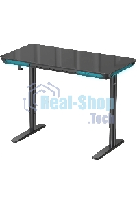 Стол компьютерный Cactus CS-EGD-BK-LED столешница закаленное стекло, черный, каркас черный