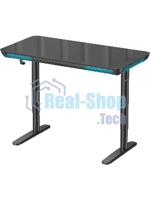 Стол компьютерный Cactus CS-EGD-BK-LED столешница закаленное стекло, черный, каркас черный