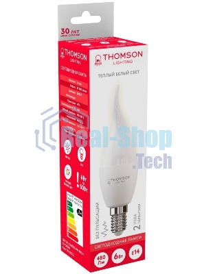 Лампа светодиодная Hiper THOMSON LED TAIL CANDLE 6W 480Lm E14 3000K TH-B2025