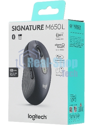 Мышь беспроводная Logitech Signature M650 графитовый, 4000 dpi, радиоканал, Bluetooth, USB, кнопки - 5