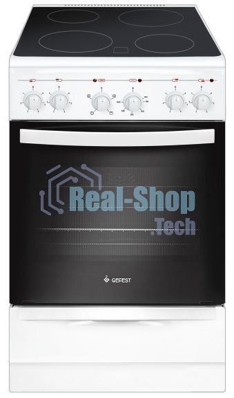 Плита электрическая Gefest 5160-02 0095 белый, конфорок 4 электрических, духовка 55 л, 50 см x 85 см x 58.5 см