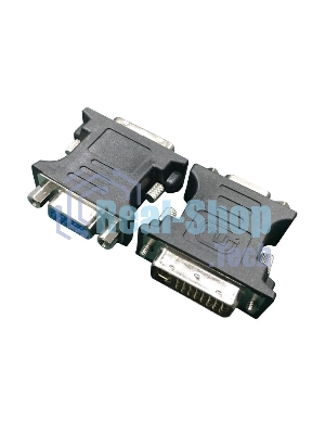Переходник DVI-VGA Cablexpert A-DVI-VGA-BK, 29M/15F, черный, пакет