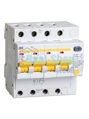 Выключатель автоматический дифференциального тока Iek MAD10-4-040-C-300 АД14 4Р 40А 300мА ИЭК