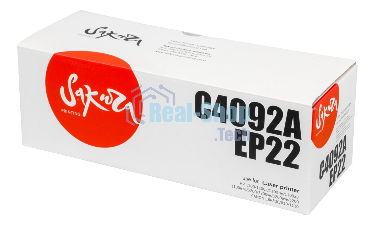 Картридж лазерный Sakura C4092A/EP22 для HP LJ 1100/1100A/3200; Canon LBP-800/810/1110/1120, черный, 2500 к.