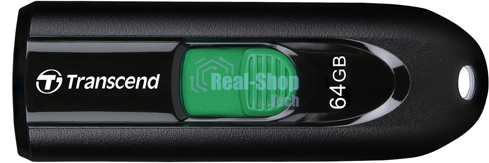 Флешка USB Transcend JetFlash 790С (TS64GJF790C), 64Gb, USB 3.0 Type-C, R/W 90/60, черный/зеленый