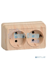 Розетка 2-м ОП Октава 16А РС22-3-ОС с заземл. сосна ИЭК ERO21-K03-16-DC