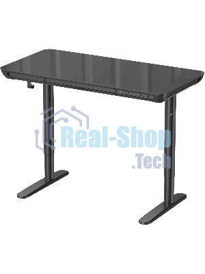 Стол компьютерный Cactus CS-EGD-BK-LED столешница закаленное стекло, черный, каркас черный