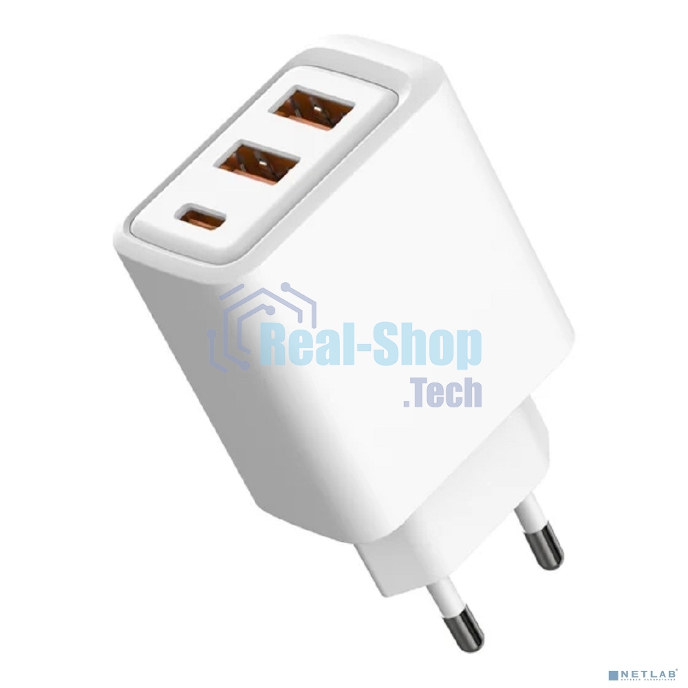 Сетевое зарядное устройство Rexant с двумя портами USB-A и одним портом USB-C, 10 Вт