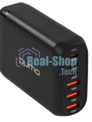 Сетевое зарядное устройство Qumo Energy Charger GaN PD 120 Вт, 3 USB-A + 3 USB Type-C,(0120), черный