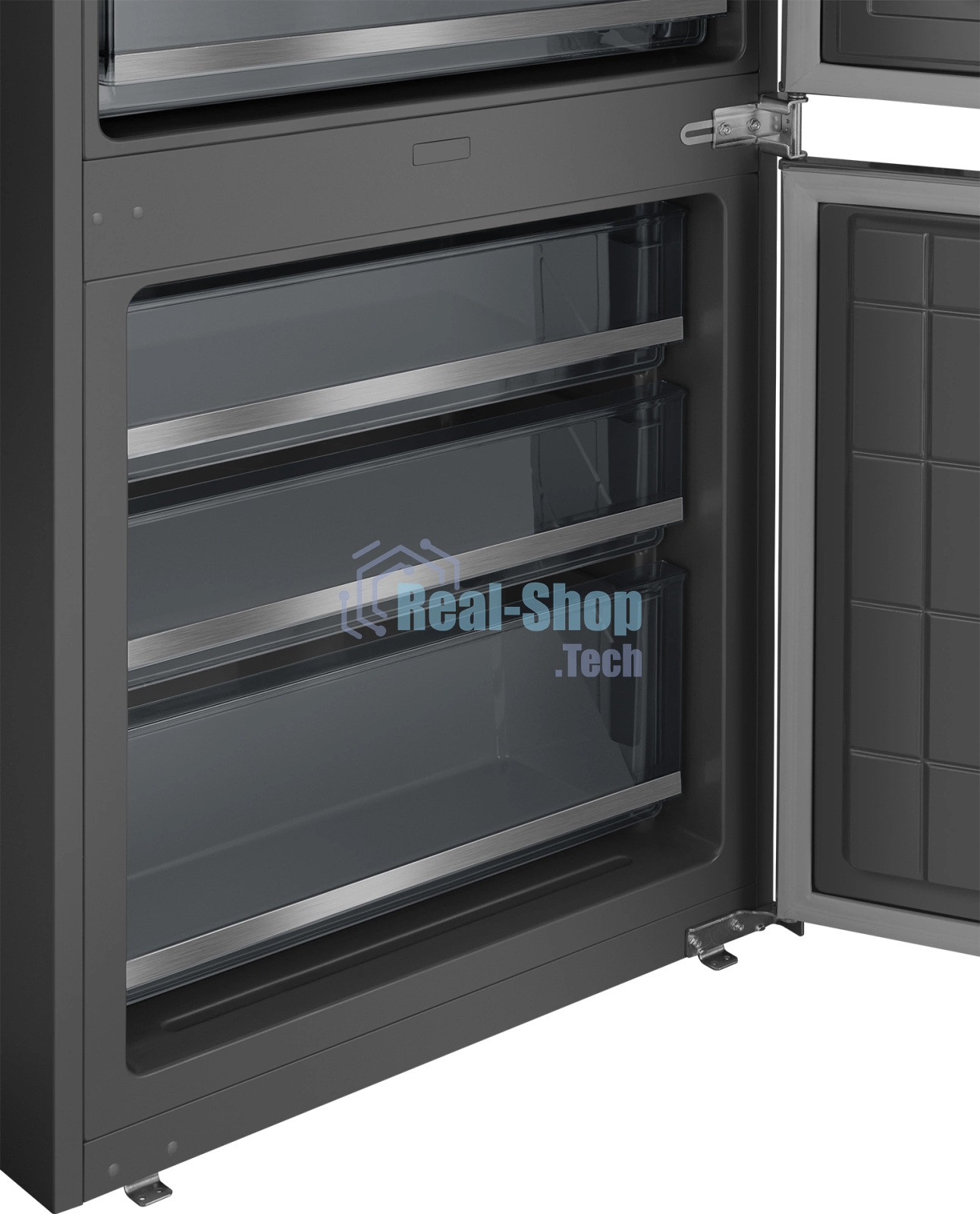 Встраиваемый холодильник Weissgauff WRKI 1970 INV. INOX нержавеющая сталь, 341л, морозилка снизу