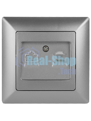 Розетка Intro информационная RJ45, СУ, Solo, алюминий (10/200/2000) 4-303-03