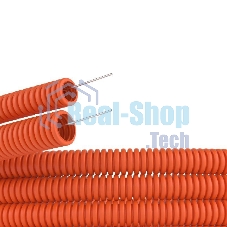 Труба гофрированная ПНД d32мм с протяж. оранж. (уп.25м) ДКС 71932