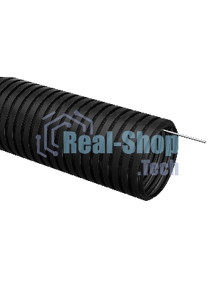 Труба гофрированная IEK (CTG20-20-K02-100-1) ПНД d 20 с зондом (100 м) ИЭК черный 403085