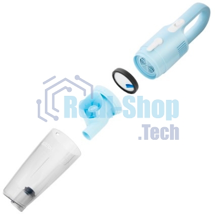 Пылесос вертикальный Kitfort KT-586-2 голубой, питание от сети, 400 Вт, уборка сухая, пылесборник 1,2 л