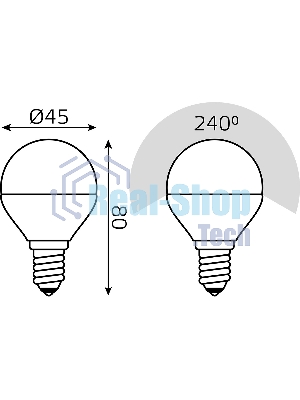 Лампа светодиодная Gauss Basic 10531252T 5.5Вт цок.: E14 шар 220B 4100K св. свеч. бел. нейт. (упак.: 3 шт)