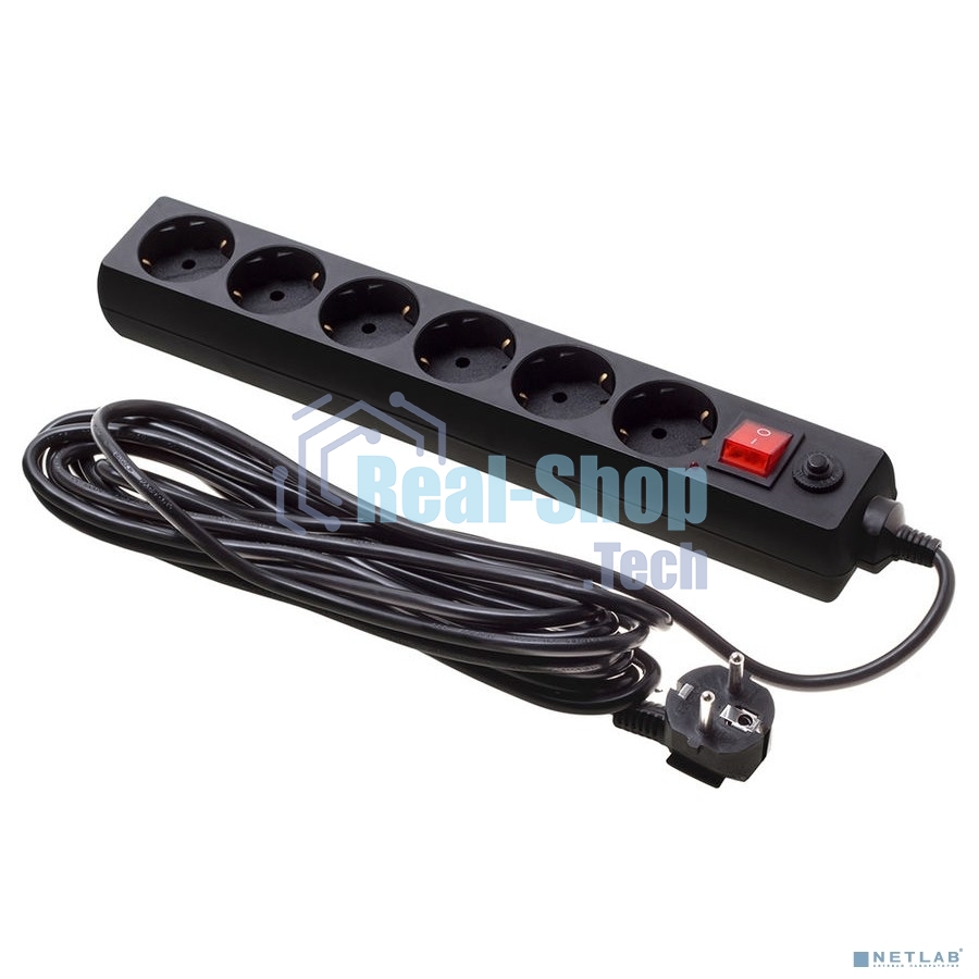 Сетевой фильтр Buro 600SH-16-5-B 5 м (6 розеток) черный (коробка)