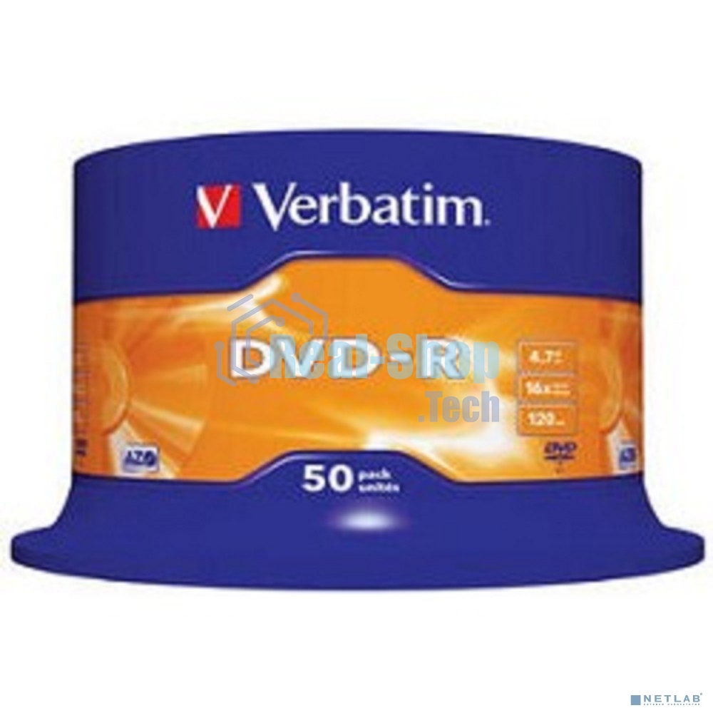 Диск DVD-R Verbatim 4.7Gb 16x Cake Box (50шт) (43548)
