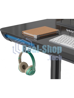 Стол компьютерный Cactus CS-EGD-BK-LED столешница закаленное стекло, черный, каркас черный