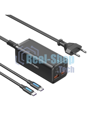Сетевое зарядное устройство Vention на 4 порта GaN 100W USB (C+C+A+A) черный, шт.