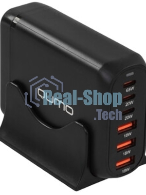 Сетевое зарядное устройство Qumo Energy Charger GaN PD 120 Вт, 3 USB-A + 3 USB Type-C,(0120), черный
