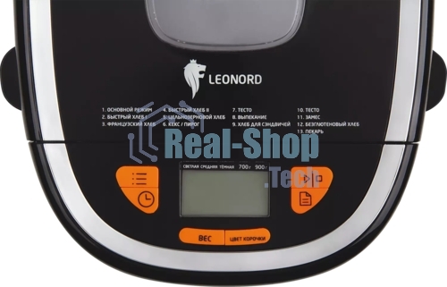 Хлебопечка LEONORD LE-1737 чёрный, 550 Вт, 0.9 кг, 13 программ