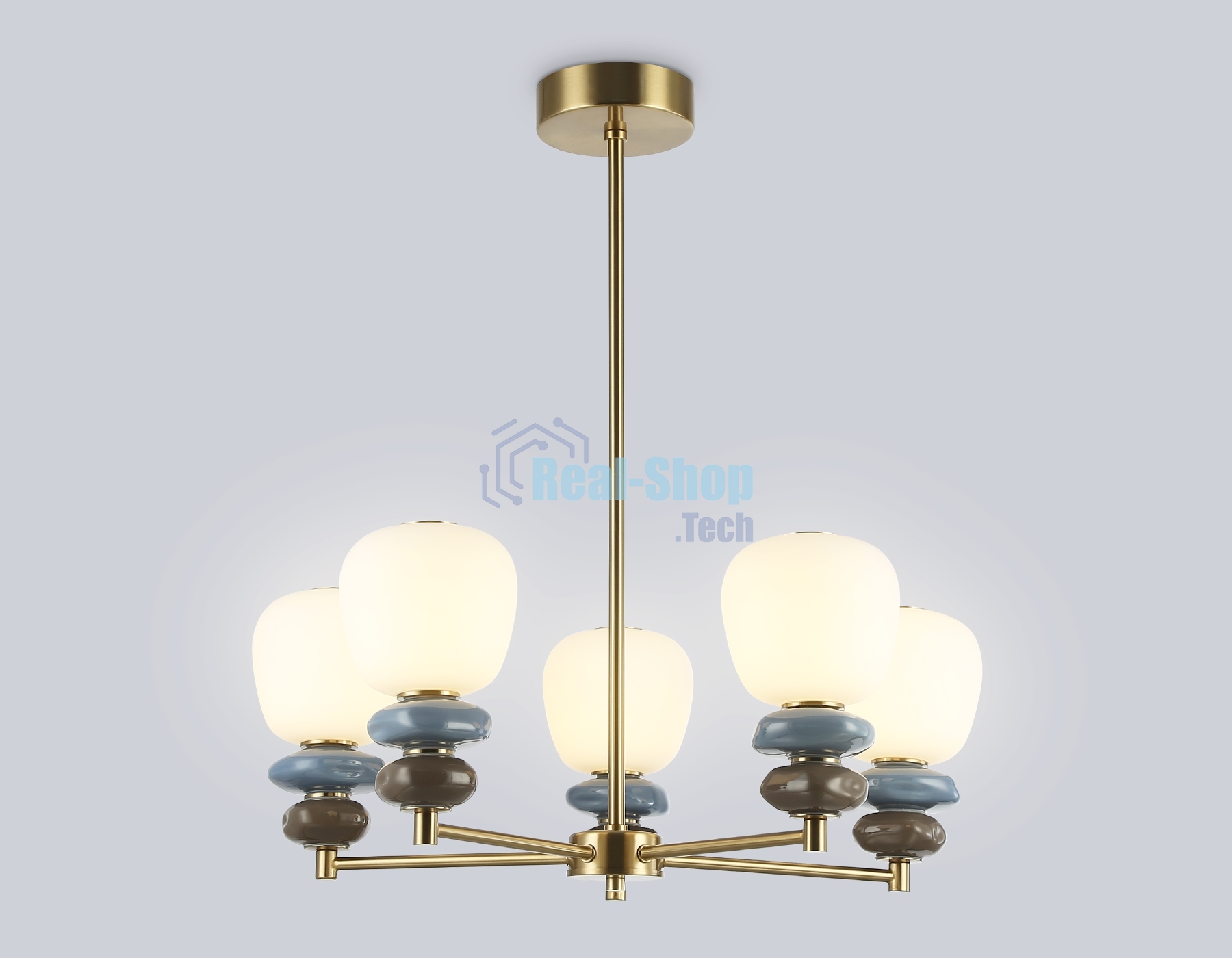 Люстра Ambrella light LH53164/5 SB/WH бронза/белый 40W 3000K D650*900