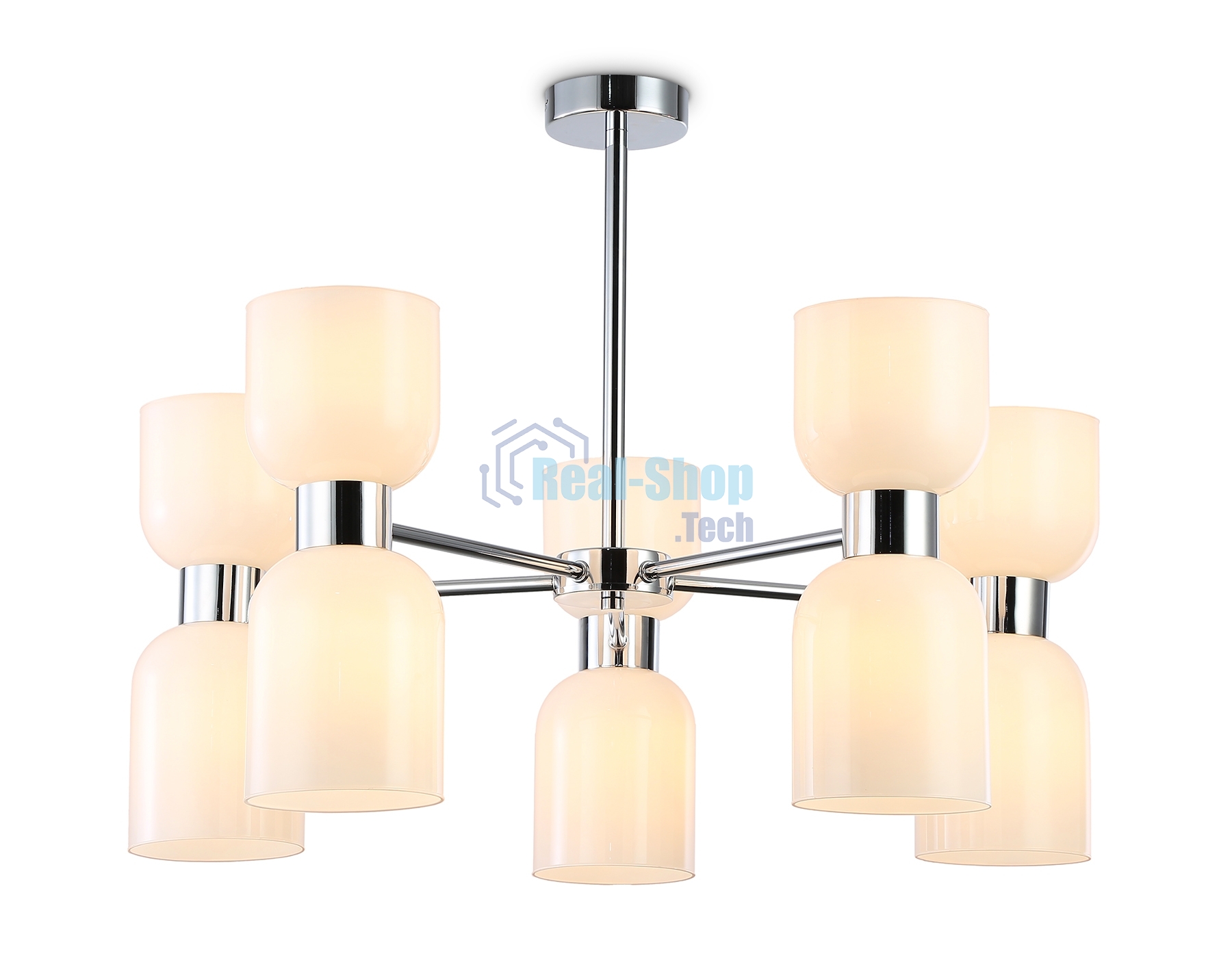 Люстра Ambrella light LH56083/10 СH/FR хром/белый матовый E14*10 max 40W D700*510
