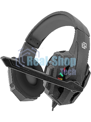 Гарнитура Oklick HS-L355G чёрный, проводная, 3.5 мм, подсветка