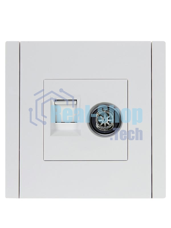 Розетка двойная TV+RJ45 кат.5E IEK FORTE&PIANO FP236 белый