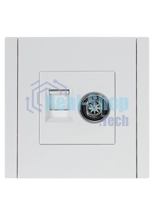 Розетка двойная TV+RJ45 кат.5E IEK FORTE&PIANO FP236 белый