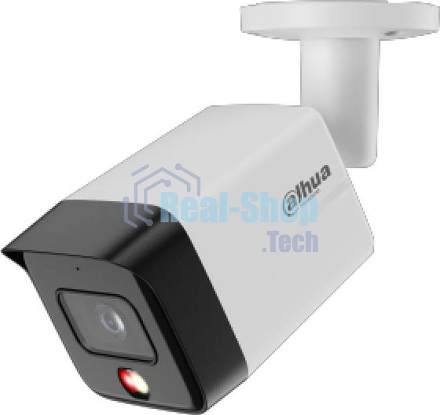 Уличная цилиндрическая IP-видеокамера DAHUA DH-IPC-HFW1839TCP-A-IL-0360B-S6 SmartDualLight 8Мп, 1/2.7” CMOS, объектив 3.6мм, обнаружение людей, микрофон, ИК 30м, LED 30м, IP67, металл/пластик
